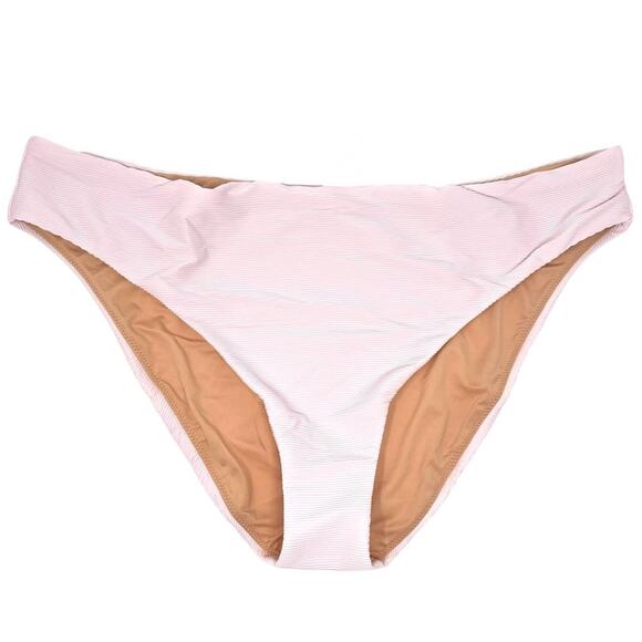 J. Crew Ribbed High-Rise Cheeky Bikini Bottom Light Pink Women's 2X BE808 $59 - Picture 2 of 4